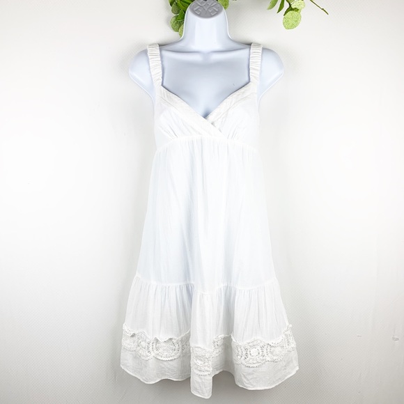 LOFT Dresses & Skirts - Ann Taylor LOFT Lace White Cotton Gauzy Sundress